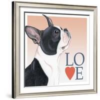 Boston Terrier Love-Tomoyo Pitcher-Framed Giclee Print