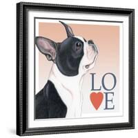 Boston Terrier Love-Tomoyo Pitcher-Framed Giclee Print