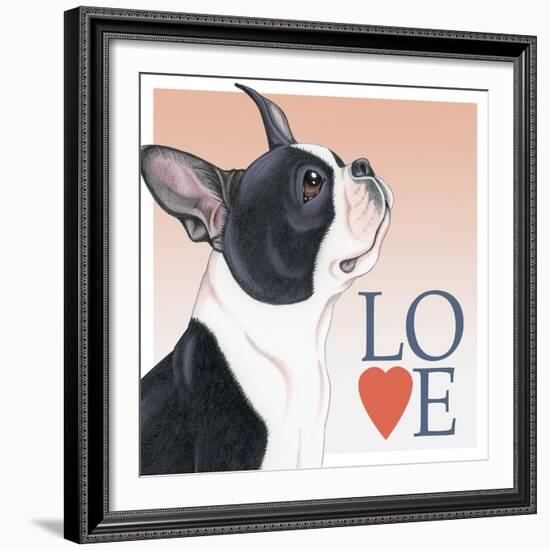 Boston Terrier Love-Tomoyo Pitcher-Framed Giclee Print
