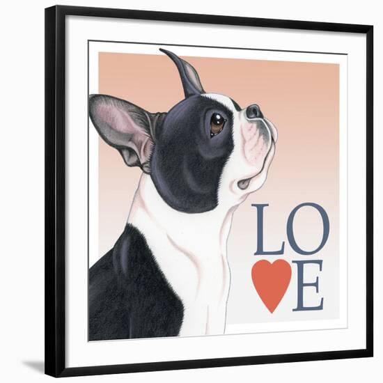 Boston Terrier Love-Tomoyo Pitcher-Framed Giclee Print