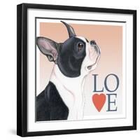 Boston Terrier Love-Tomoyo Pitcher-Framed Giclee Print