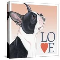 Boston Terrier Love-Tomoyo Pitcher-Stretched Canvas