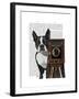 Boston Terrier Photographer-Fab Funky-Framed Art Print