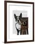 Boston Terrier Photographer-Fab Funky-Framed Art Print