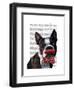 Boston Terrier Portrait with Red Bow Tie and Moustache-Fab Funky-Framed Art Print