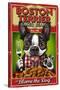 Boston Terrier - Retro Baked Beans Ad-Lantern Press-Stretched Canvas