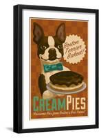 Boston Terrier - Retro Cream Pie Ad-Lantern Press-Framed Art Print