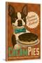Boston Terrier - Retro Cream Pie Ad-Lantern Press-Stretched Canvas