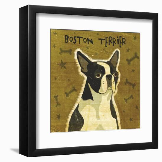 Boston Terrier (square)-John W^ Golden-Framed Art Print