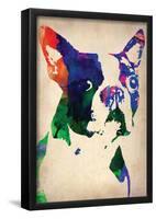 Boston Terrier Watercolor-NaxArt-Framed Poster