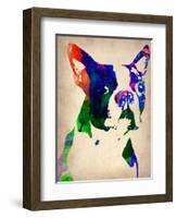 Boston Terrier Watercolor-NaxArt-Framed Art Print