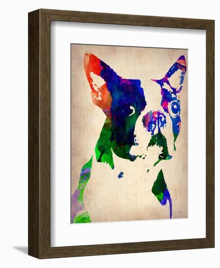 Boston Terrier Watercolor-NaxArt-Framed Art Print