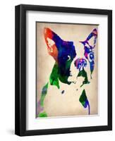 Boston Terrier Watercolor-NaxArt-Framed Art Print