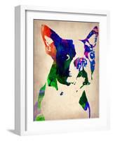 Boston Terrier Watercolor-NaxArt-Framed Art Print