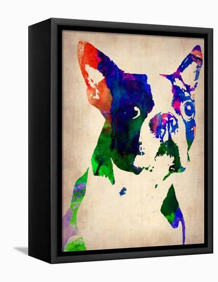 Boston Terrier Watercolor-NaxArt-Framed Stretched Canvas