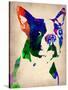 Boston Terrier Watercolor-NaxArt-Stretched Canvas