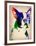 Boston Terrier Watercolor-NaxArt-Framed Art Print