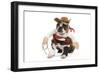 Boston Terrier Wearing Cowboy Outfit-null-Framed Photographic Print