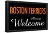 Boston Terriers Always Welcome-null-Framed Poster