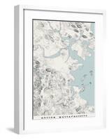 Boston Topographical Print-null-Framed Art Print