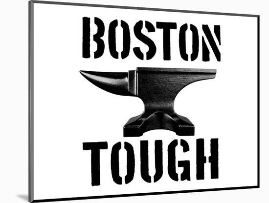 Boston Tough White-SM Design-Mounted Art Print