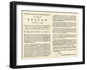 Boston Town Meeting Response to the Boston Port Act, 1774-null-Framed Giclee Print