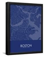 Boston, United States of America Blue Map-null-Framed Poster