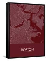 Boston, United States of America Red Map-null-Framed Stretched Canvas