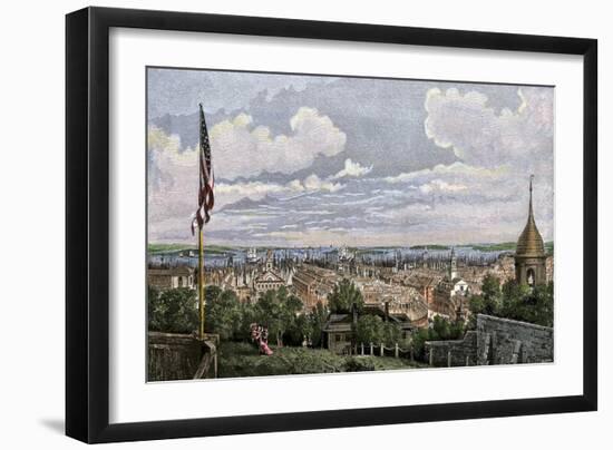 Boston Viewed From Cotton or Pemberton Hill, 1816-null-Framed Giclee Print