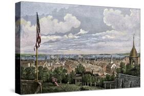 Boston Viewed From Cotton or Pemberton Hill, 1816-null-Stretched Canvas