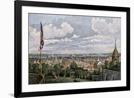 Boston Viewed From Cotton or Pemberton Hill, 1816-null-Framed Giclee Print