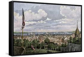 Boston Viewed From Cotton or Pemberton Hill, 1816-null-Framed Stretched Canvas