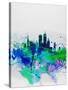 Boston Watercolor Skyline-NaxArt-Stretched Canvas