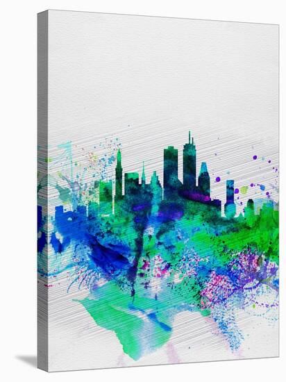 Boston Watercolor Skyline-NaxArt-Stretched Canvas