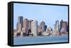 Boston Waterfront View with Urban City Skyline and Modern Architecture over Sea.-Songquan Deng-Framed Stretched Canvas
