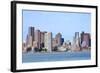 Boston Waterfront View with Urban City Skyline and Modern Architecture over Sea.-Songquan Deng-Framed Photographic Print