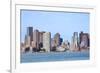 Boston Waterfront View with Urban City Skyline and Modern Architecture over Sea.-Songquan Deng-Framed Photographic Print