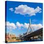 Boston Zakim Bridge in Bunker Hill Massachusetts USA-holbox-Stretched Canvas