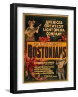 Bostonians America's Greatest Light Opera Poster-Lantern Press-Framed Art Print