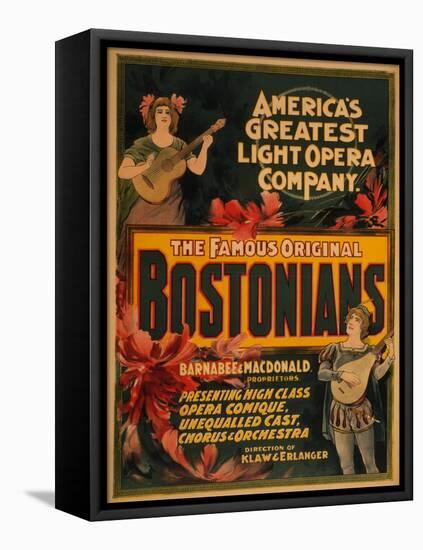 Bostonians America's Greatest Light Opera Poster-Lantern Press-Framed Stretched Canvas