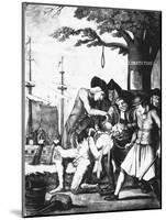 Bostonians Tarring and Feathering the Excise Man and Forcing Tea Down His Throat, Boston Tea Party-null-Mounted Giclee Print