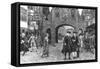 Boswell and Johnson Walking Down Fleet Street, London-null-Framed Stretched Canvas