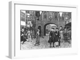 Boswell and Johnson Walking Down Fleet Street, London-null-Framed Art Print