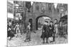 Boswell and Johnson Walking Down Fleet Street, London-null-Mounted Premium Giclee Print