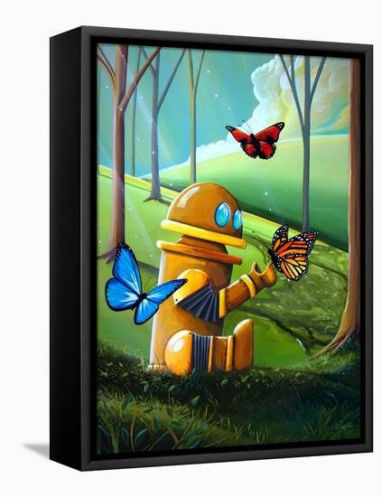 Bot and the Butterflies-Cindy Thornton-Framed Stretched Canvas