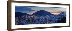 Botafogo and Humaita Neighbourhoods at twilight, elevated view, Rio de Janeiro, Brazil, South Ameri-Karol Kozlowski-Framed Photographic Print