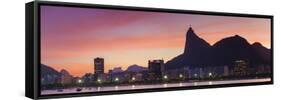 Botafogo Bay and Christ the Redeemer Statue at Sunset, Rio De Janeiro, Brazil-Ian Trower-Framed Stretched Canvas