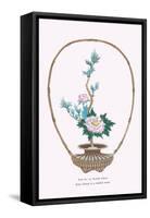 Botan (Peony) In a Handheld Basket-Josiah Conder-Framed Stretched Canvas