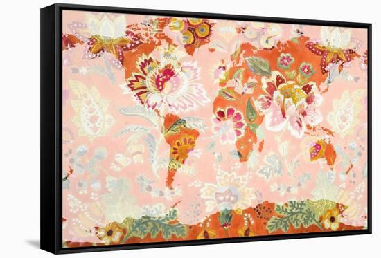 Botanica World Map-Lanie Loreth-Framed Stretched Canvas