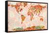 Botanica World Map-Lanie Loreth-Framed Stretched Canvas